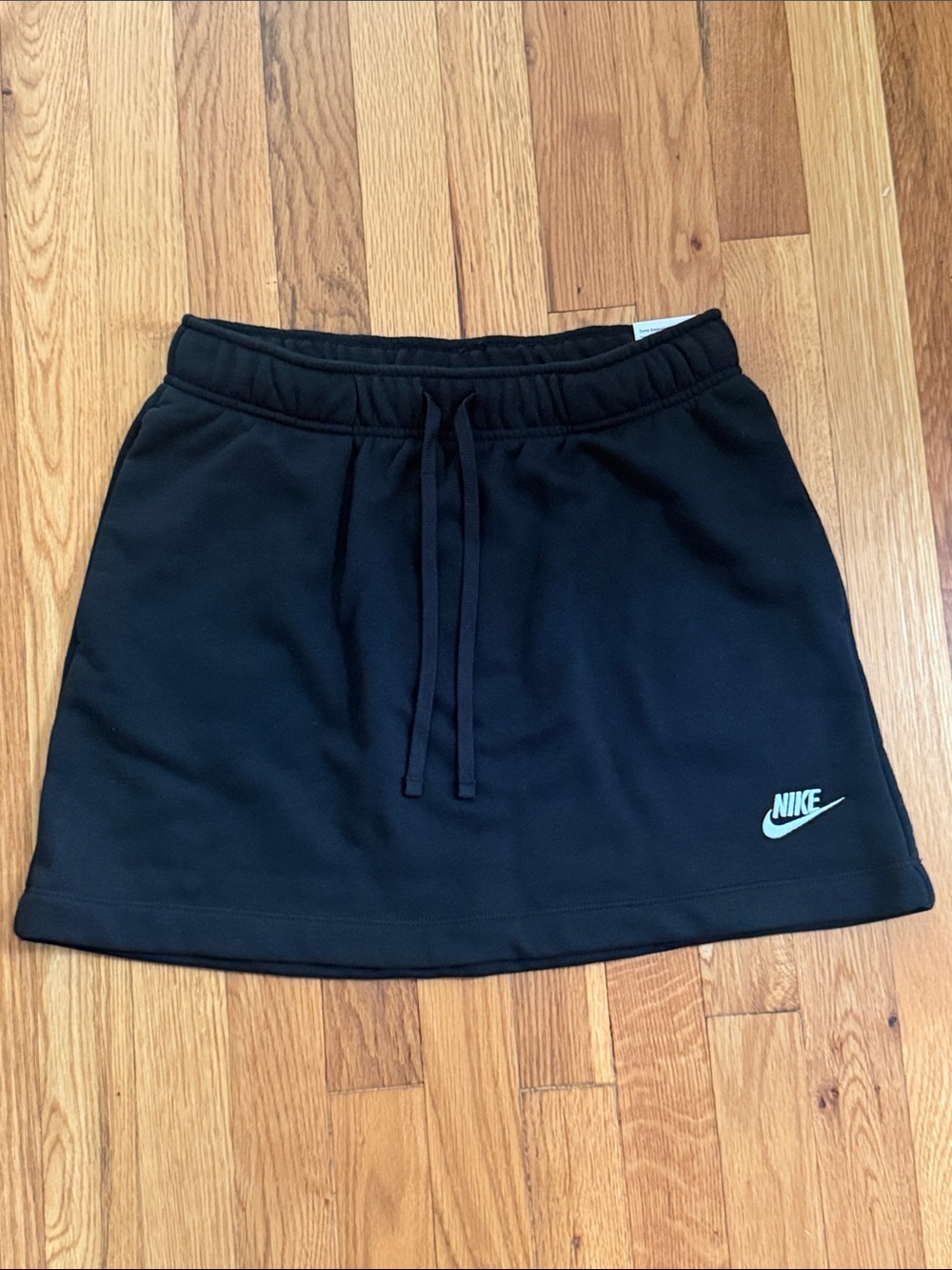 Nike Black Mini Skirt with Drawstring Waist and Swoosh